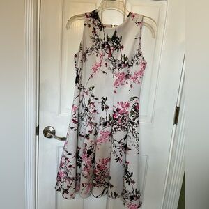 Danny & Nicole Floral Midi Dress - Pink and Black